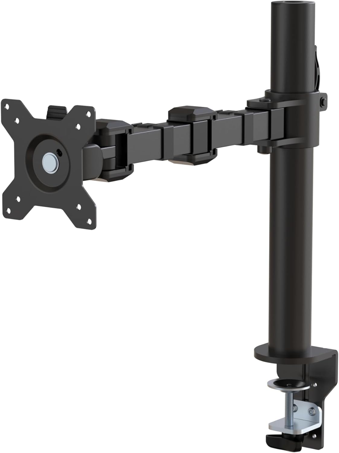 Amazon Basics single monitor arm in black with desk clamp mount